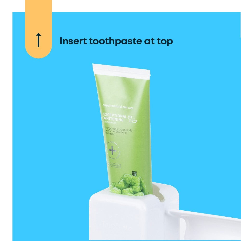 Automatic Toothpaste Dispenser + 5 Toothbrush Holder Stand Wall Mounted Bathroom