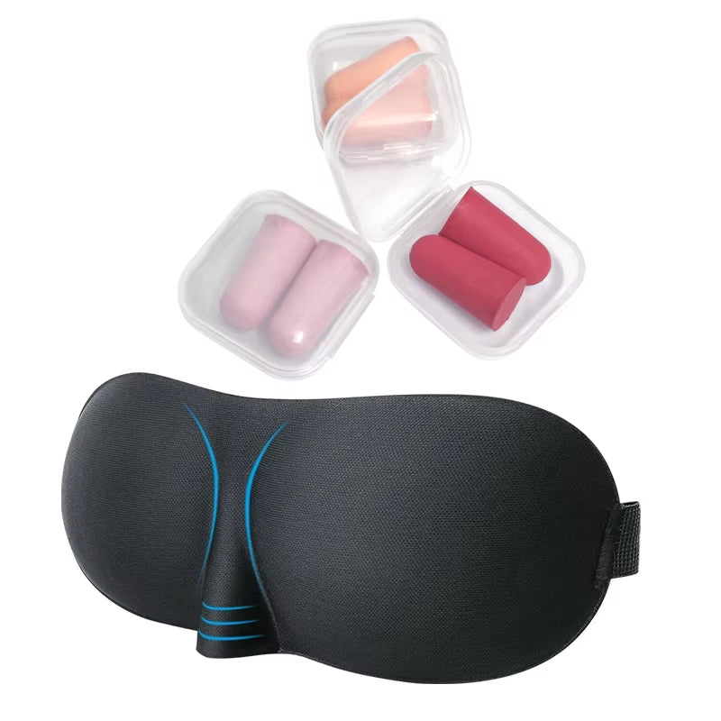 Antifaz Para Dormir Ear Plugs anti Noise Eyepatch Eye Mask Patches Earplugs for Sleeping Aid Sleep Mask Sleep Night Mask Health